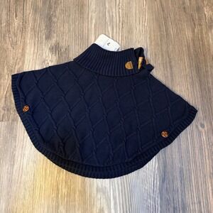 Hope‎ & Henry Baby Toddler Navy Blue Knit Button Neck Warmer Poncho Size 18-24